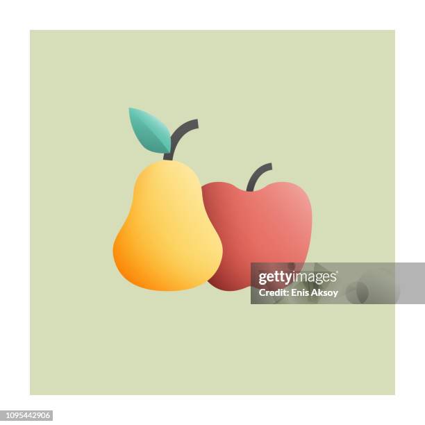 apple and pear icon - pear stock illustrations