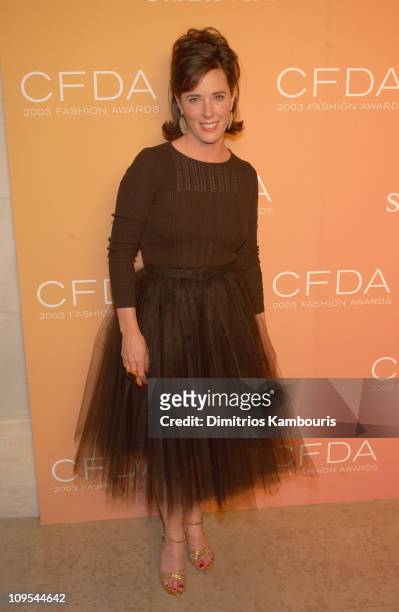 Kate Spade during The 2003 CFDA Fashion Awards - Backstage at The New York Public Library in New York City, New York, United States.