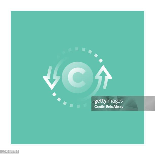 carbon cycle icon - greenhouse gas stock illustrations