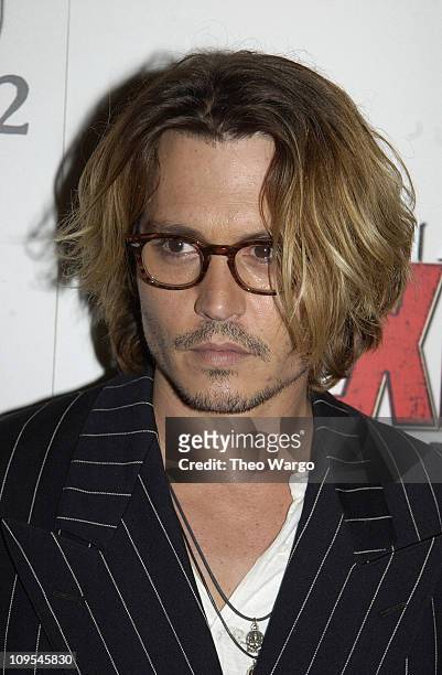 Johnny Depp during New York Premiere of "Once Upon a Time in Mexico" - Inside Arrivals at Loews Lincoln Square Theatre in New York City, New York,...