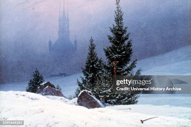 Winter Landscape', probably 1811 by Caspar David Friedrich, 1774Ð1840. Oil on canvas., 19th-century German Romantic landscape painter.