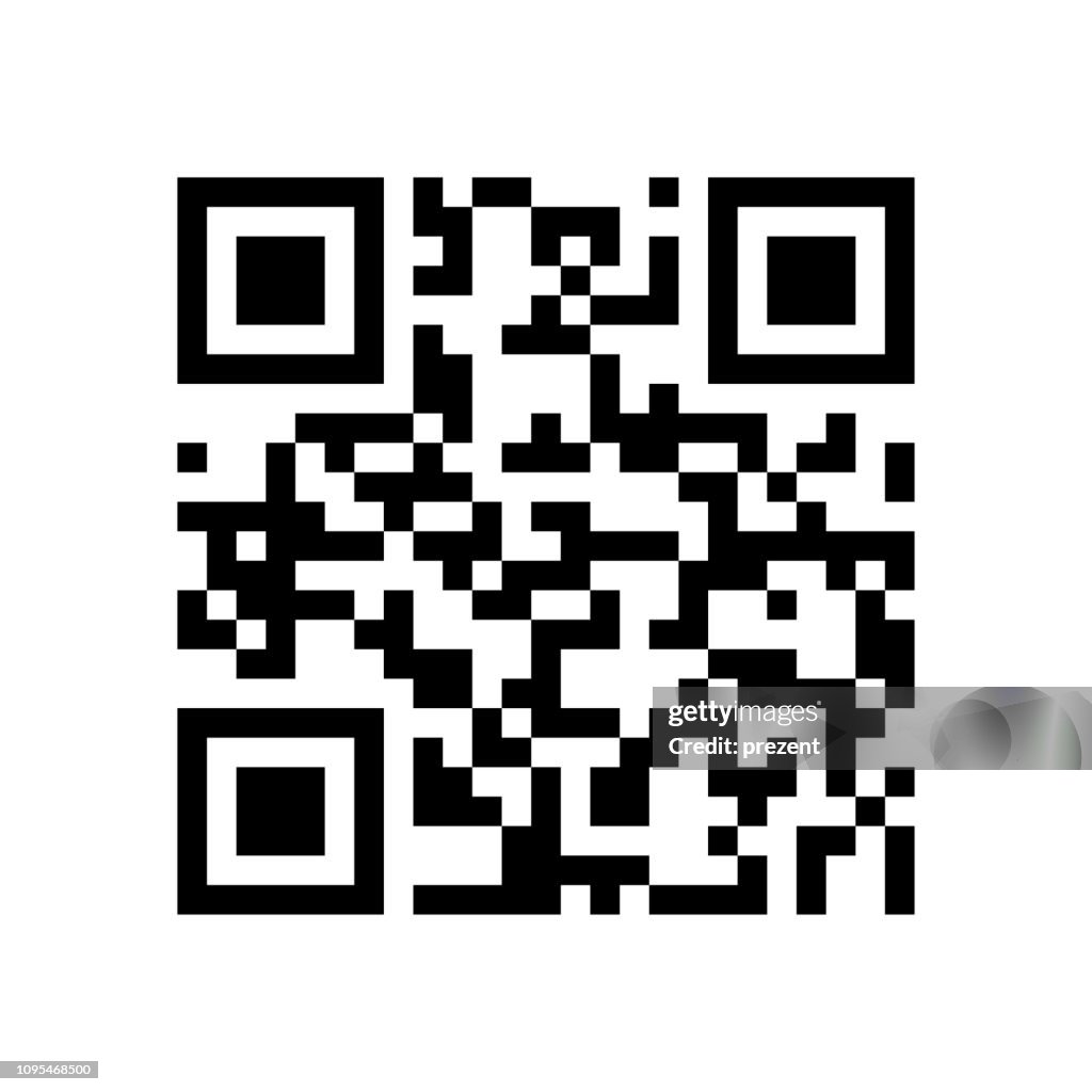 QR code. Abstract Vector modern bar code sample for smartphone scanning isolated on white background. Data encryption