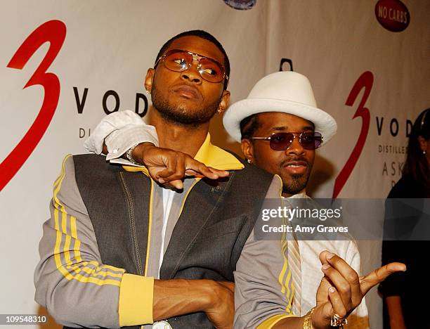 Usher and Jermaine Dupri during Jermaine Dupri's BET Awards After Party - Arrivals at Concorde in Hollywood, California, United States.