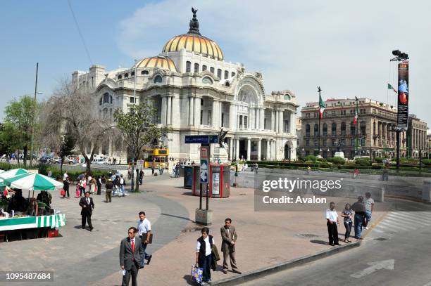 The Fine Arts Palace cultural center in Mexico City hosting the most notable Mexican events in music, dance, theatre, opera, literature, painting,...