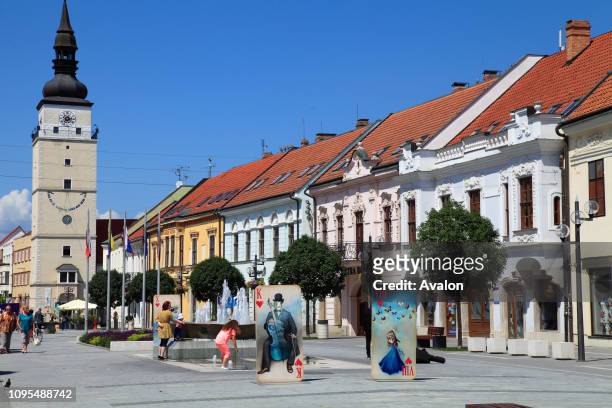 Slovakia, Trnava, City Tower, main street.