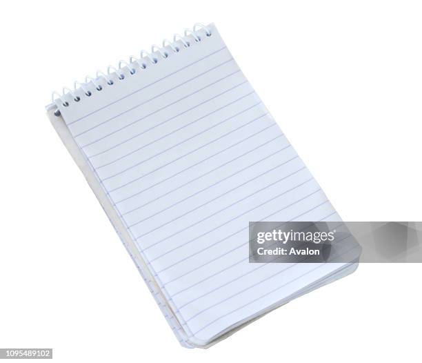 An empty note pad isolated on white background Copy space.