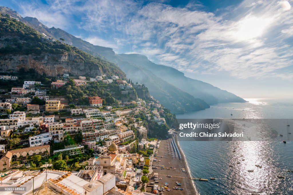 Panoramic view of amazing city of Positano