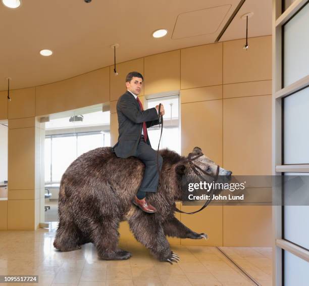 successful businessman in a bear market - businessman challenge stock pictures, royalty-free photos & images