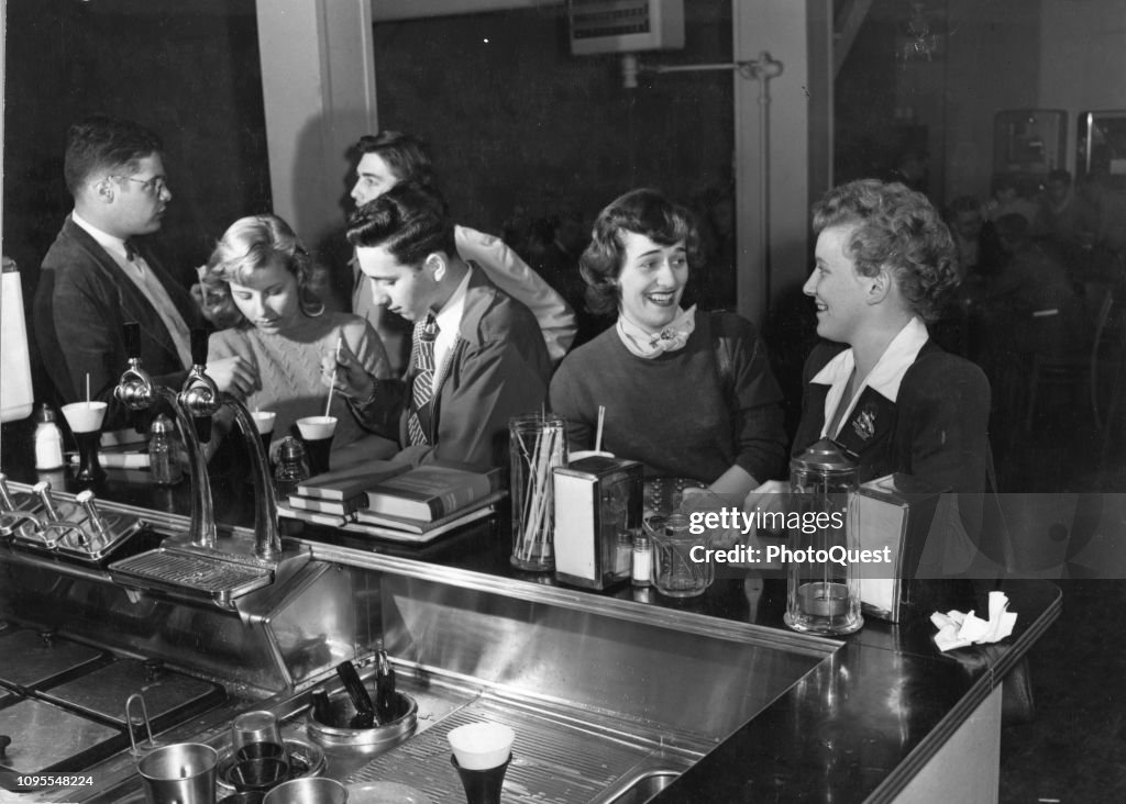 Univ. Of Maryland Students At Soda Fountain
