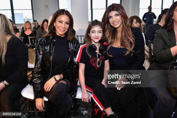 Danielle Staub, Audriana Giudice and Teresa Giudice attend Cosmopolitan NYFW on February 8, 2019 in New York City.