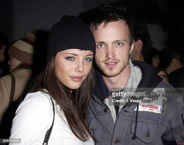 Nicole Lenz and Aaron Paul during Playstation 2 Presents The PS2 Tour: Camp Freddy with Surprise Guests - After-Party at Joseph's at Joseph's in...