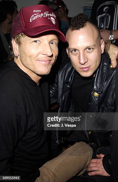 Matt Sorum and Stephen Perkins during Playstation 2 Presents The PS2 Tour: Camp Freddy with Surprise Guests - After-Party at Joseph's at Joseph's in...