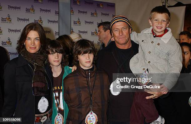 Corbin Bernsen, wife Amanda Pays and kids during "Snow White - An Enchanting New Musical" Premiere - Arrivals at Fantasyland Theatre at Disneyland in...