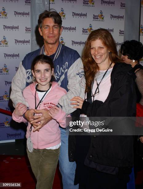 Eric Roberts, daughter Emma and wife Eliza during "Snow White - An Enchanting New Musical" Premiere - Arrivals at Fantasyland Theatre at Disneyland...