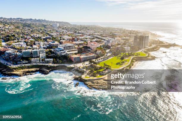 la jolla, ca point of view from drone - san diego stock pictures, royalty-free photos & images