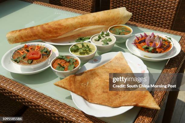 This image shows Mysore masala dosa (lower),Kadai paneer Panjabi..., News Photo