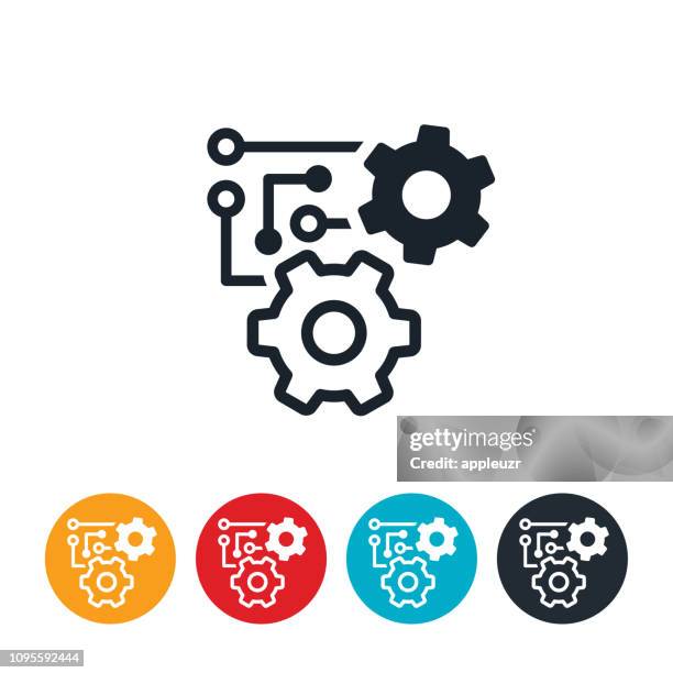 machine learning icon - machine learning stock illustrations