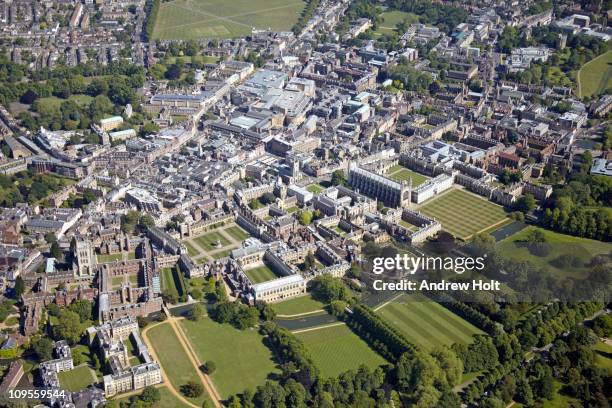 aerial view of cambridge, england - cambridge uk aerial stock-fotos und bilder