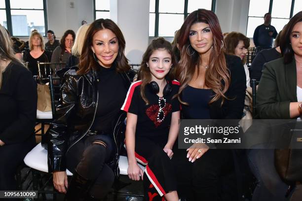 Danielle Staub, Audriana Giudice and Teresa Giudice attend Cosmopolitan NYFW on February 8, 2019 in New York City.