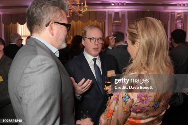 Christopher McQuarrie, Brad Bird and Heather McQuarrie attend attends the 91st Academy Awards Champagne Tea Reception at Claridge's Hotel on February...