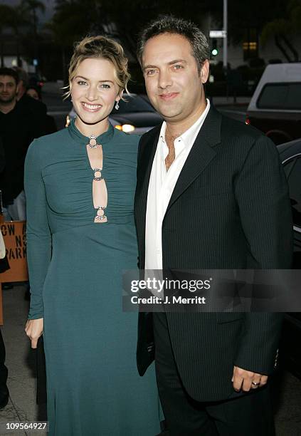 Kate Winslet and Sam Mendes during 2004 Santa Barbara International Film Festival - "Finding Neverland" Premiere at The Lobero Theatre in Santa...