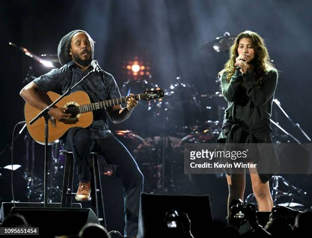 Ziggy Marley and Toni Cornell perform at I Am The Highway: A Tribute to Chris Cornell at the Forum on January 16, 2019 in Inglewood, California.
