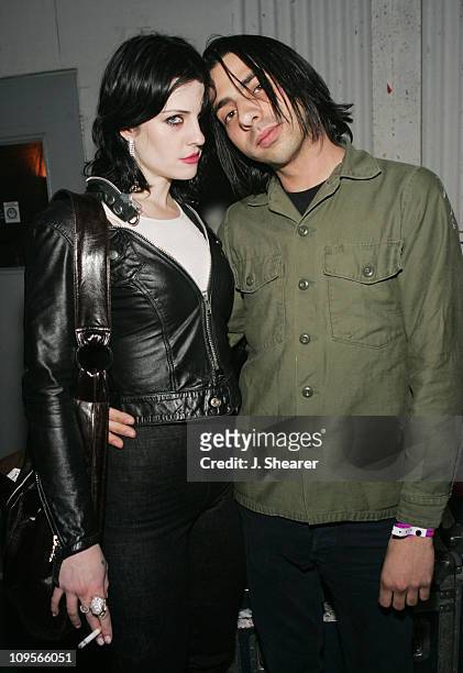 Brody Dalle and Tony Bradley of The Distillers during SXSW Music Festival 2005 - DKNY Jeans / CAP CSE Late Night Party at The Old Austin Airport in...