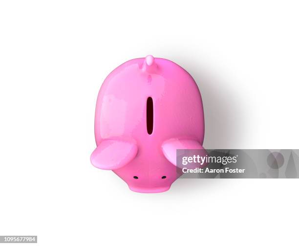 3d piggy bank - safety icon stock pictures, royalty-free photos & images