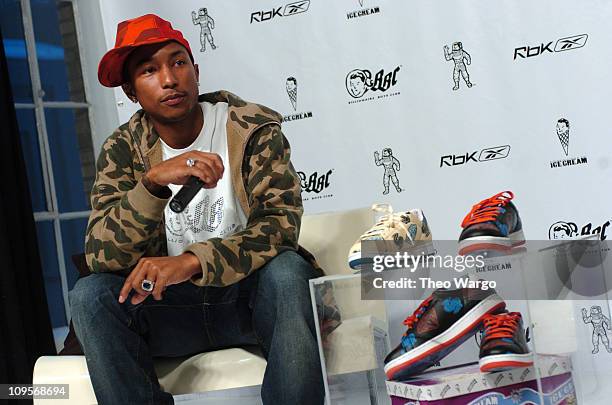 Pharrell Williams during Pharrell Williams and Nigo Debut "Billionaire Boys Club" Apparel Line and "Ice Cream" Footwear at Drive-In Studios in New...