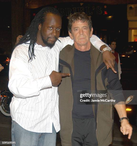 Wyclef Jean and Lou Reed during The ACLU Freedom Concert - After Party Arrivals - October 4, 2004 at Mandarin Orient in New York City, New York,...