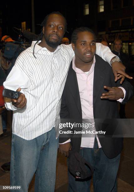 Wyclef Jean and Anthony Leggitt during The ACLU Freedom Concert - After Party Arrivals - October 4, 2004 at Mandarin Orient in New York City, New...