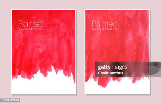 red paint - watercolour texture background stock illustrations