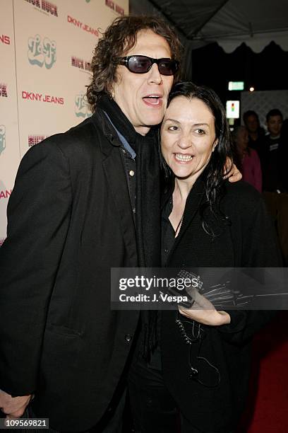 Mick Rock and Kelly Cutrone during DKNY Jeans Presents "Mick Rock Live in L.A." Exhibit at the Lo-Fi Gallery at Lo-Fi in Los Angeles, California,...