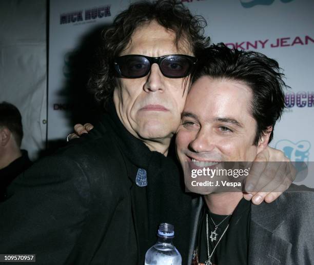 Mick Rock and Bryan Rabin during DKNY Jeans Presents "Mick Rock Live in L.A." Exhibit at the Lo-Fi Gallery at Lo-Fi in Los Angeles, California,...