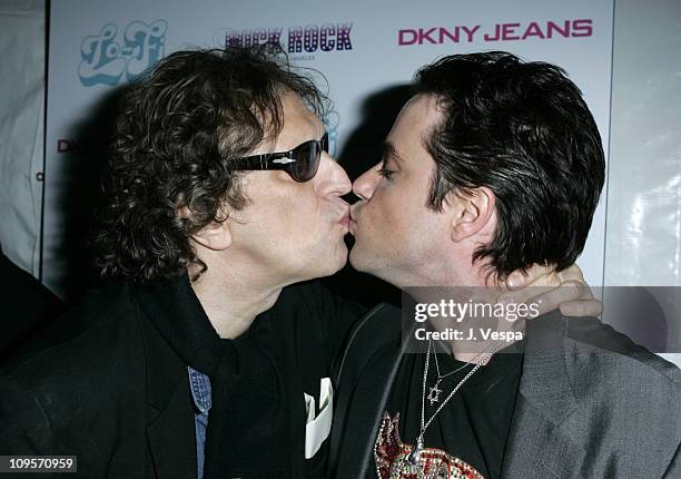 Mick Rock and Bryan Rabin during DKNY Jeans Presents "Mick Rock Live in L.A." Exhibit at the Lo-Fi Gallery at Lo-Fi in Los Angeles, California,...