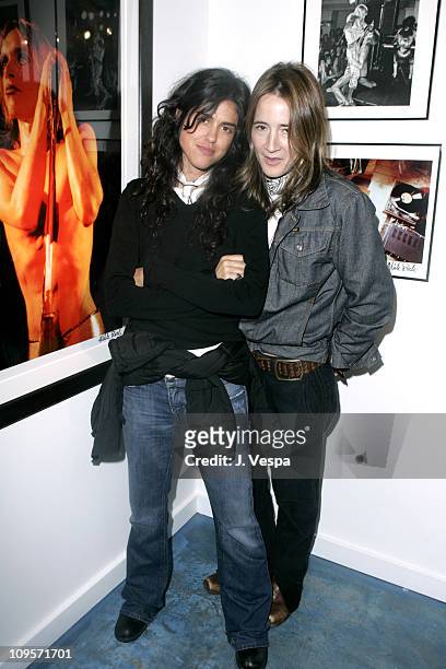 Francesca Gregorini and Anne Ramsay during DKNY Jeans Presents "Mick Rock Live in L.A." Exhibit at the Lo-Fi Gallery at Lo-Fi in Los Angeles,...