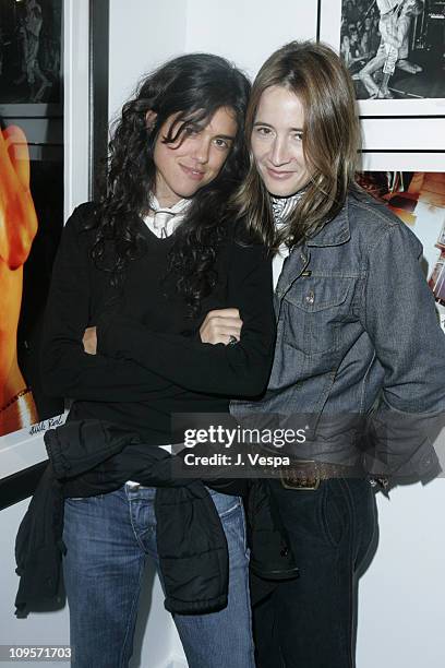 Francesca Gregorini and Anne Ramsay during DKNY Jeans Presents "Mick Rock Live in L.A." Exhibit at the Lo-Fi Gallery at Lo-Fi in Los Angeles,...