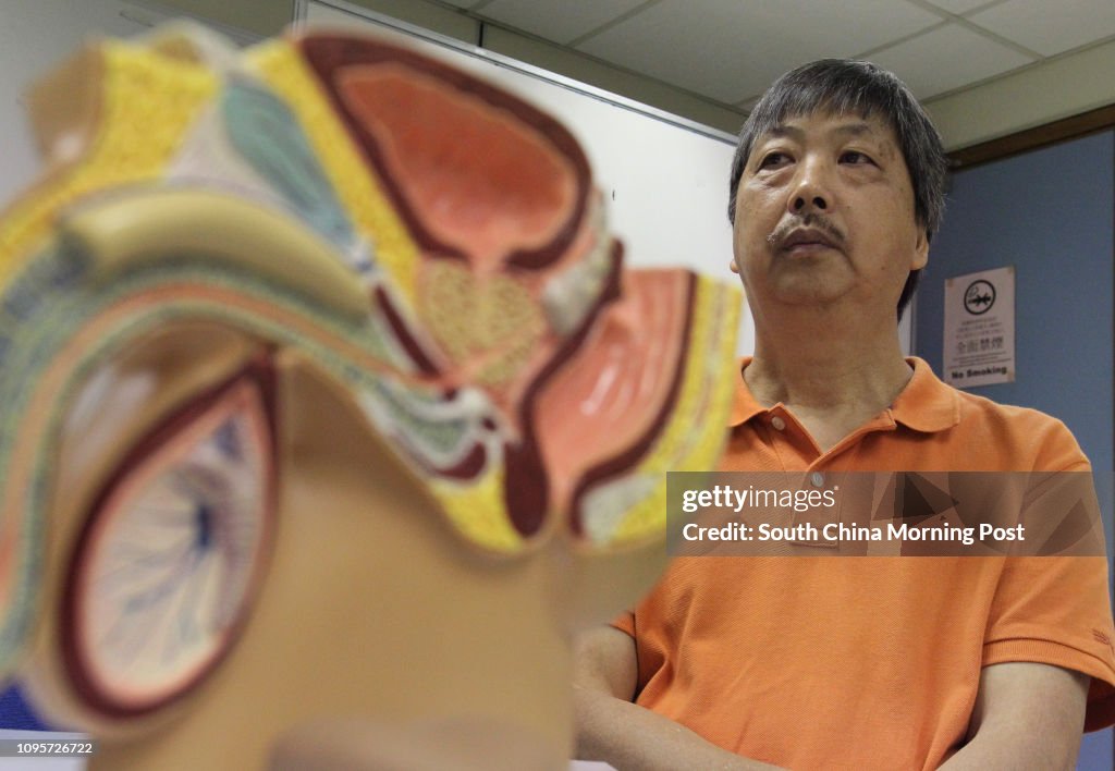 Prostate cancer patients Lee Wing-chuen attends a press conference of finding on combining hormone therapy with chemotherapy could extend the life of prostate cancer patients, Scout Association of Hong Kong, TST, 15JUN15.