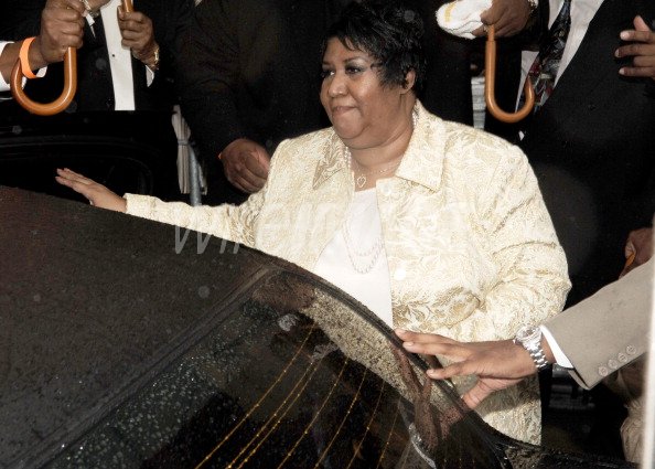 Aretha Franklin during Luther Vandross...