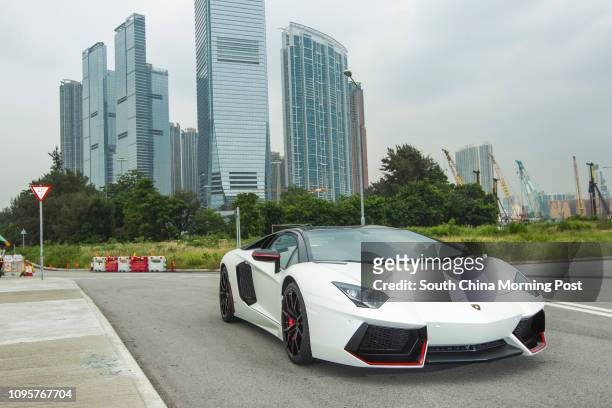 Lamborghini Aventador LP 700-4 Pirelli Edition at West Kowloon Waterfront Promenade. 06JUL15