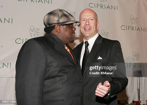 Cedric "The Entertainer" and Bruce Willis during Royal Birthday Ball for Sean "P. Diddy" Combs - Red Carpet at Cipriani's in New York City, New York,...
