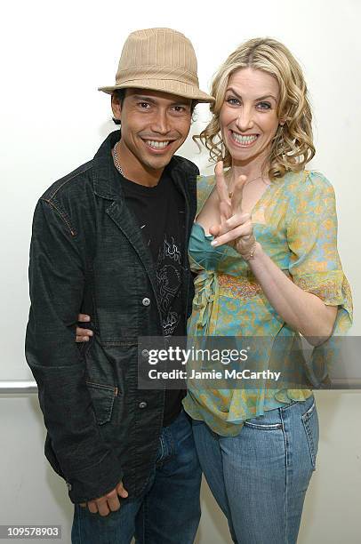 Anthony Ruivivar and Yvonne Jung during Keshia Knight Pulliam, Yvonne Jung and Gratitude Visit Fuse's "Daily Download" - April 4, 2005 at Fuse...