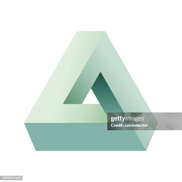 penrose triangle - perception stock illustrations