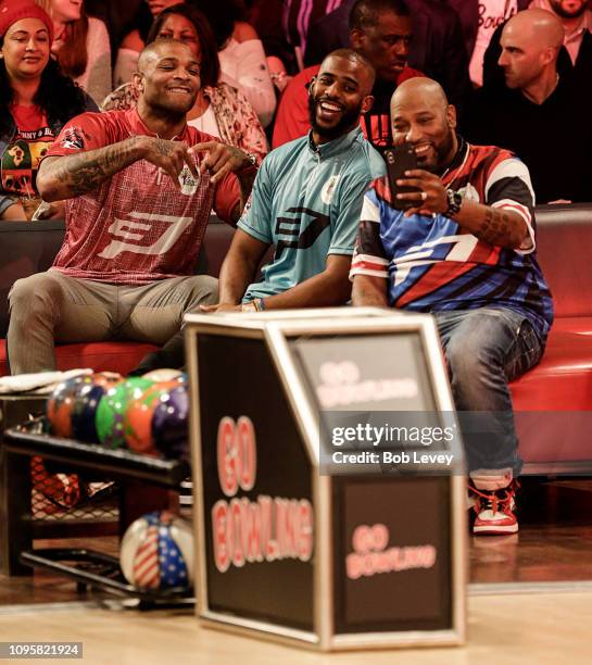 Tucker, Chris Paul and Bun B take a selfie during the 2019 State Farm Chris Paul PBA Celebrity Invitational on January 17, 2019 in Houston, Texas.