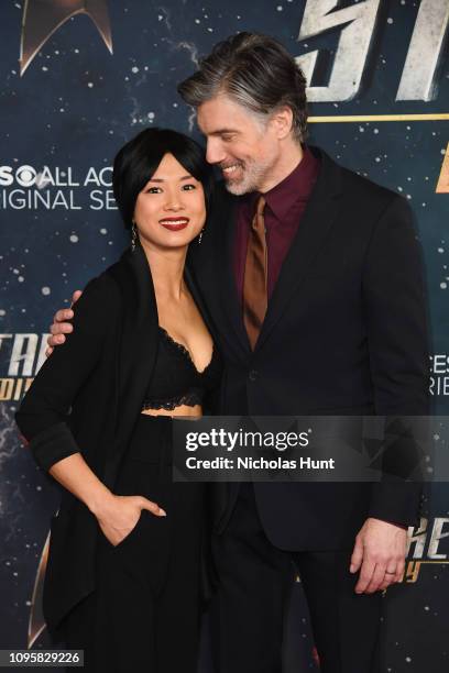 Darah Trang and Anson Mount attend the "Star Trek: Discovery" Season 2 Premiere at the Conrad New York on January 17, 2019 in New York City.