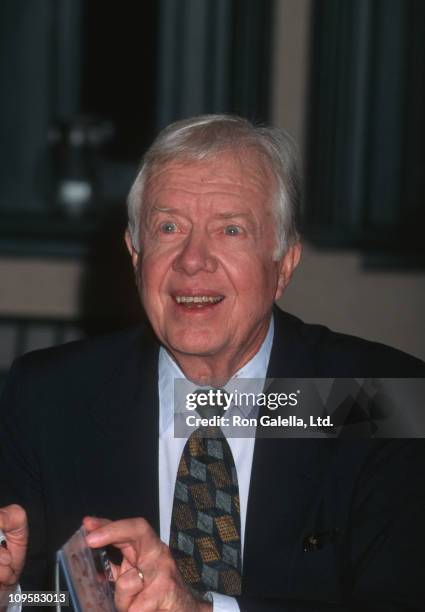 Jimmy Carter during "The Little Baby Snoogle Fleejer" Autographing Party - December 13, 1995 at Barnes & Noble Bookstore in New York City, New York,...