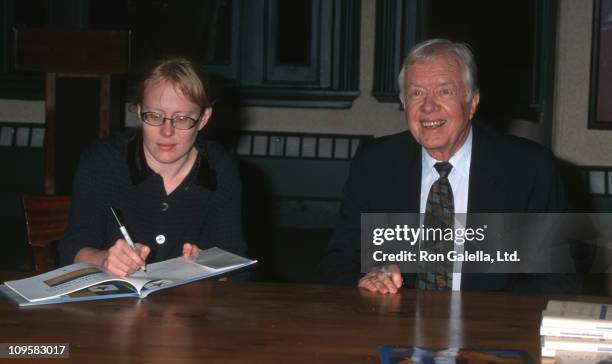 Amy Carter and Jimmy Carter during "The Little Baby Snoogle Fleejer" Autographing Party - December 13, 1995 at Barnes & Noble Bookstore in New York...