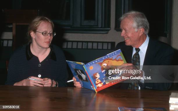 Amy Carter and Jimmy Carter during "The Little Baby Snoogle Fleejer" Autographing Party - December 13, 1995 at Barnes & Noble Bookstore in New York...