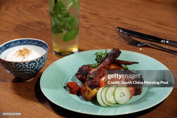 Asian BBQ Chicken at Mano Cafe in Central. 16SEP15 [2015 FEATURES RESTAURANT REVIEW]