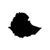 Vector isolated illustration of political map African state - Ethiopia